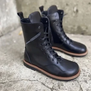 Custom Anatomical Lace Up Boots Handmade Leather Or