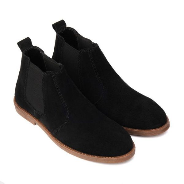 Black Suede Chelsea Boots Men's Casual Comfort Style